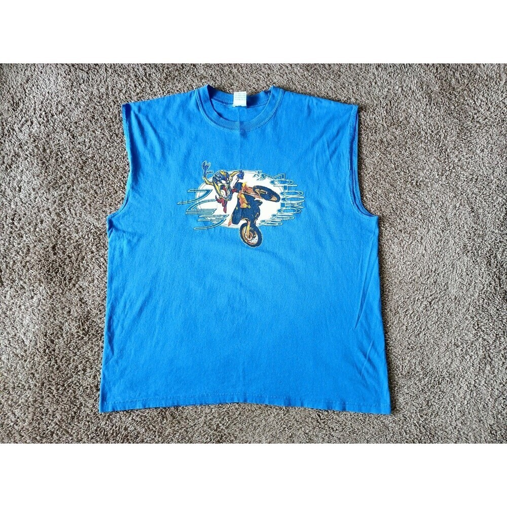 Vintage Looney Toons  Muscle Shirt Men's XL Blue Sleeveless Rare